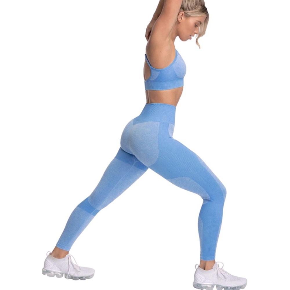 Women's Set 2 Pieces Seamless Gym Outfit Yoga Outfits Leggings and Sports Bra
